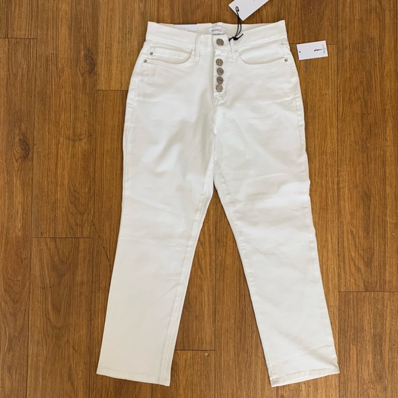NEW SKINNY GIRL High Rise Straight Leg Ankle Crop Jeans White. SZ 25 - Picture 3 of 11